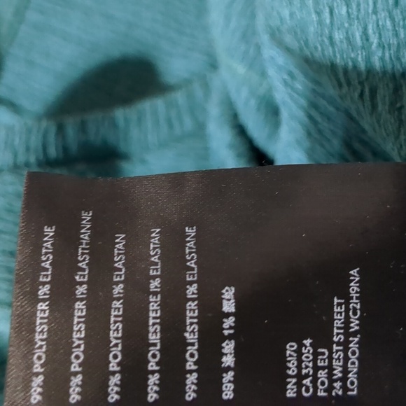 Anthropologie Blouse Top Green emerald 3/4 Sleeve Poly Blend Woman's size XL - Picture 8 of 9